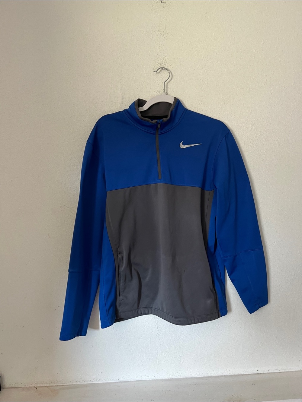 Nike Men’s Royal Blue & Gray Half-Zip Performance Jacket